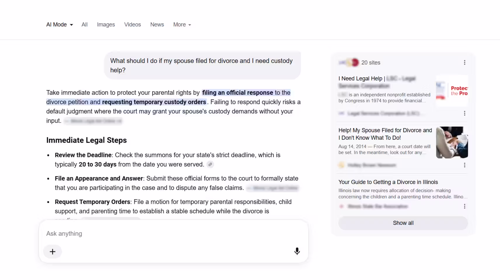 Google Search AI mode