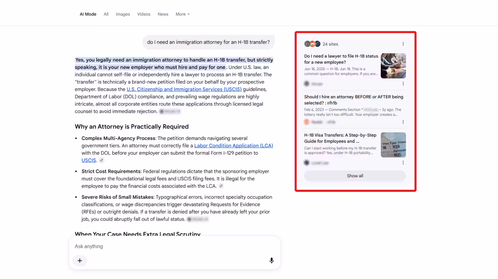 AI Search Result Immigration Law Firms