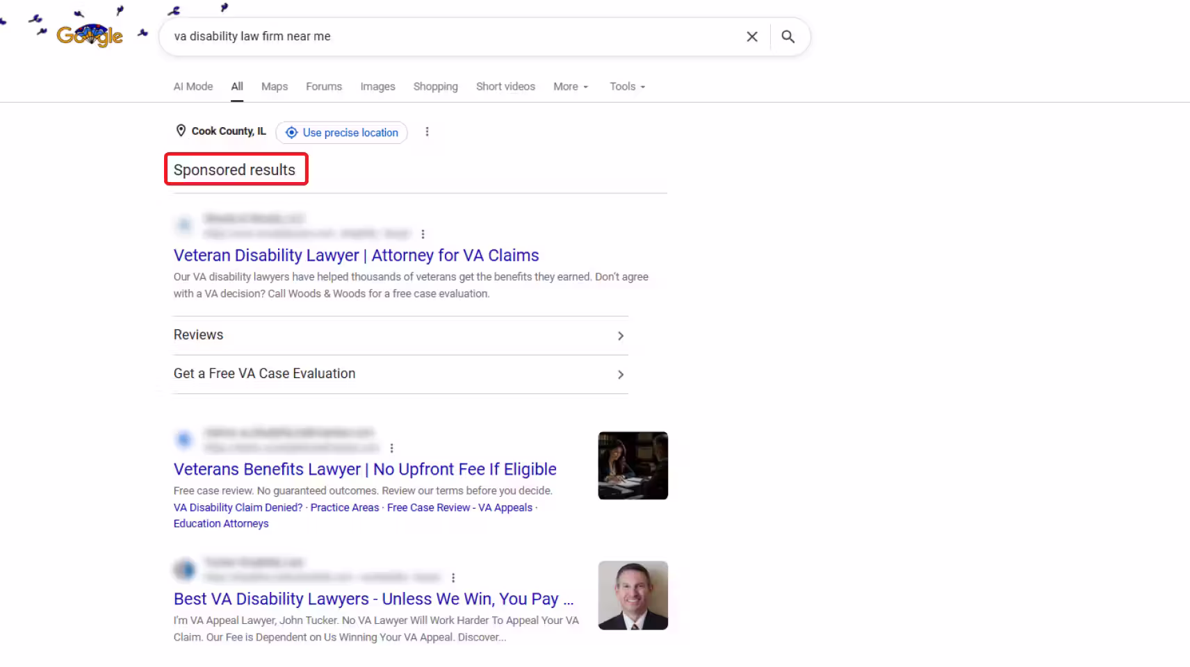 Google Ads for VA Disability Firms