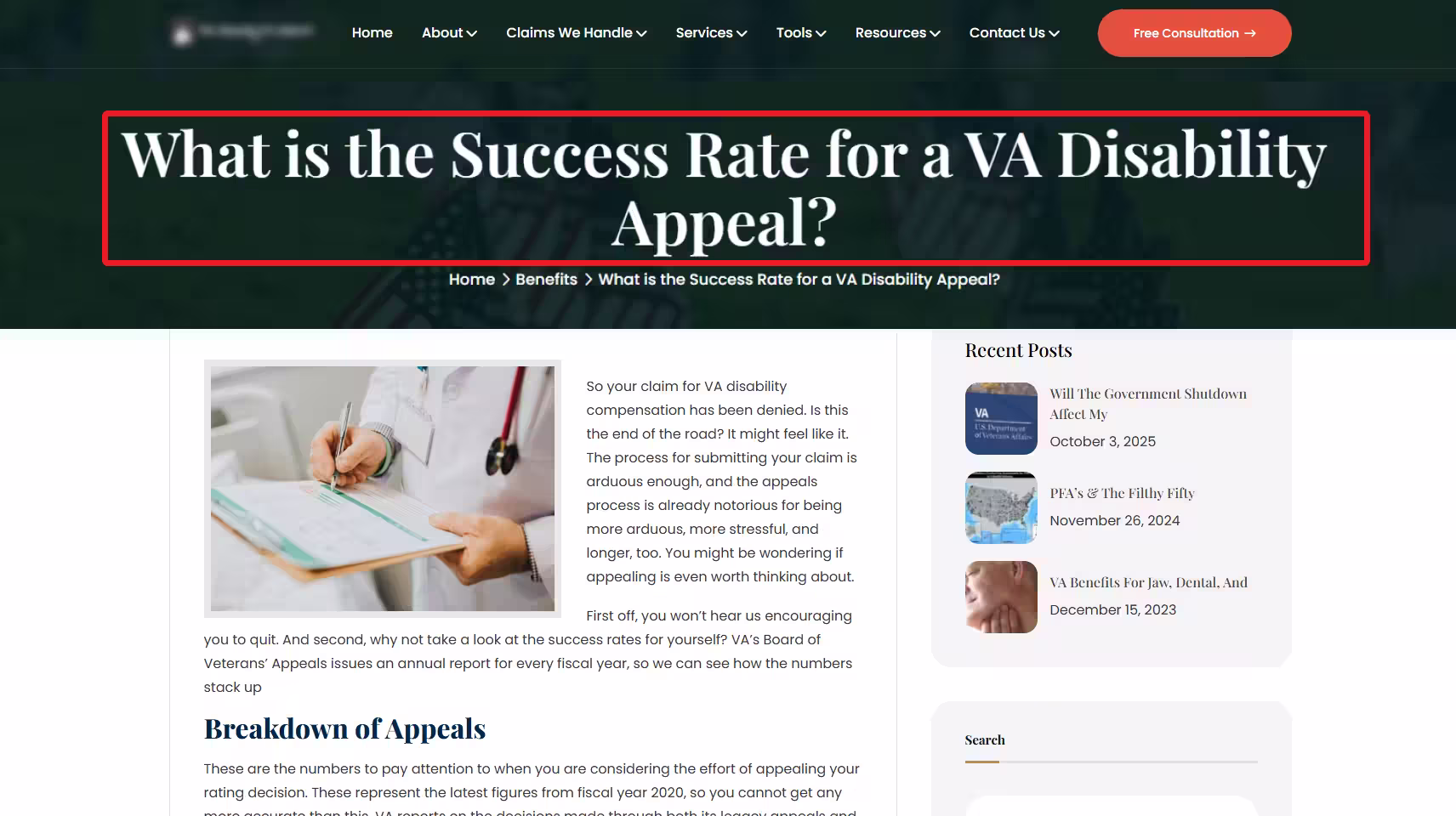 Content VA Disability Firms