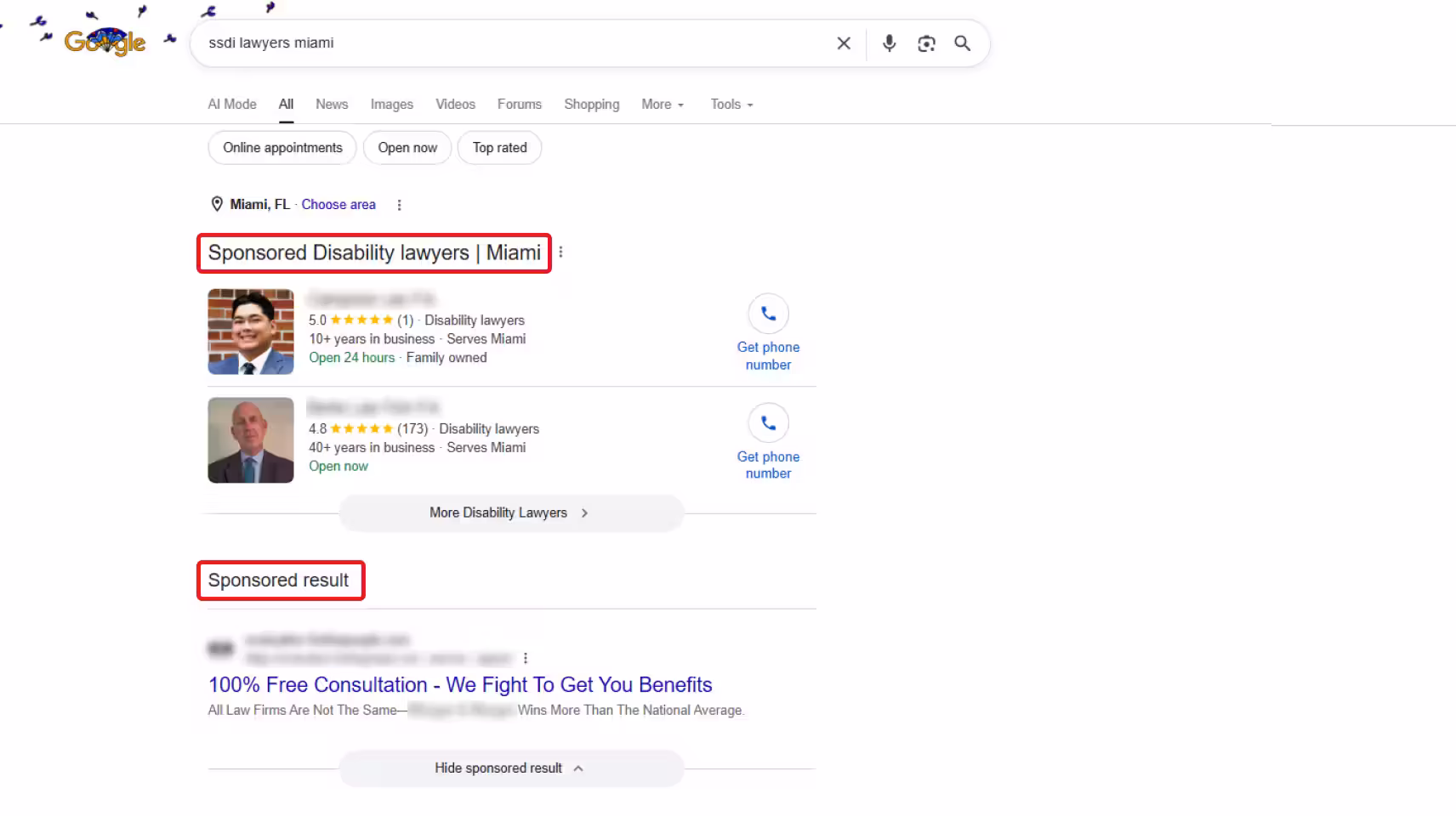 Google Ads SSDI Law Firm