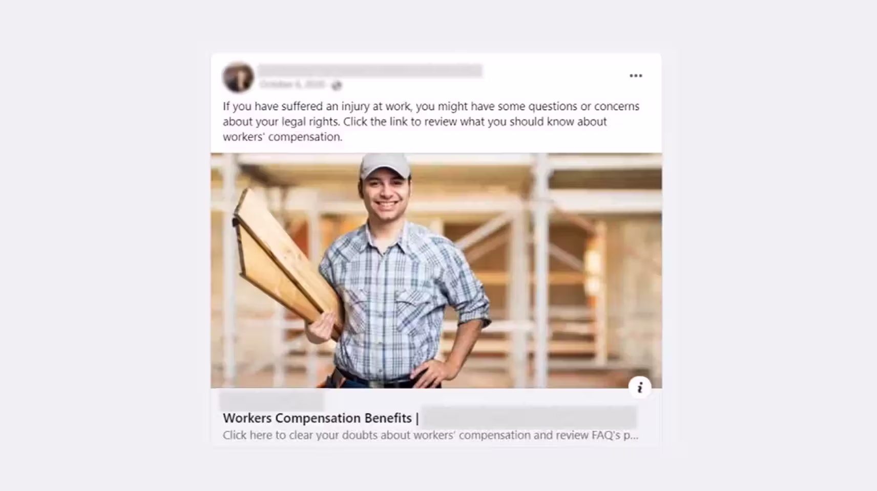 Workers' Compensation Advertising Facebook