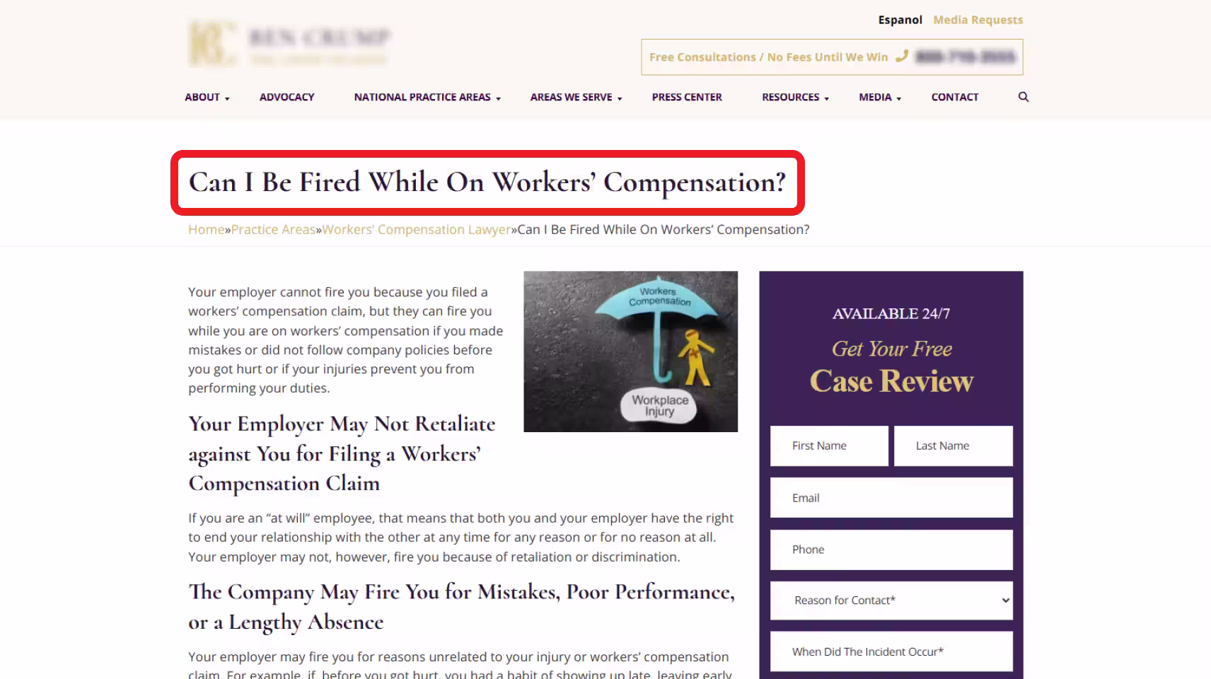 Workers' compensation Content