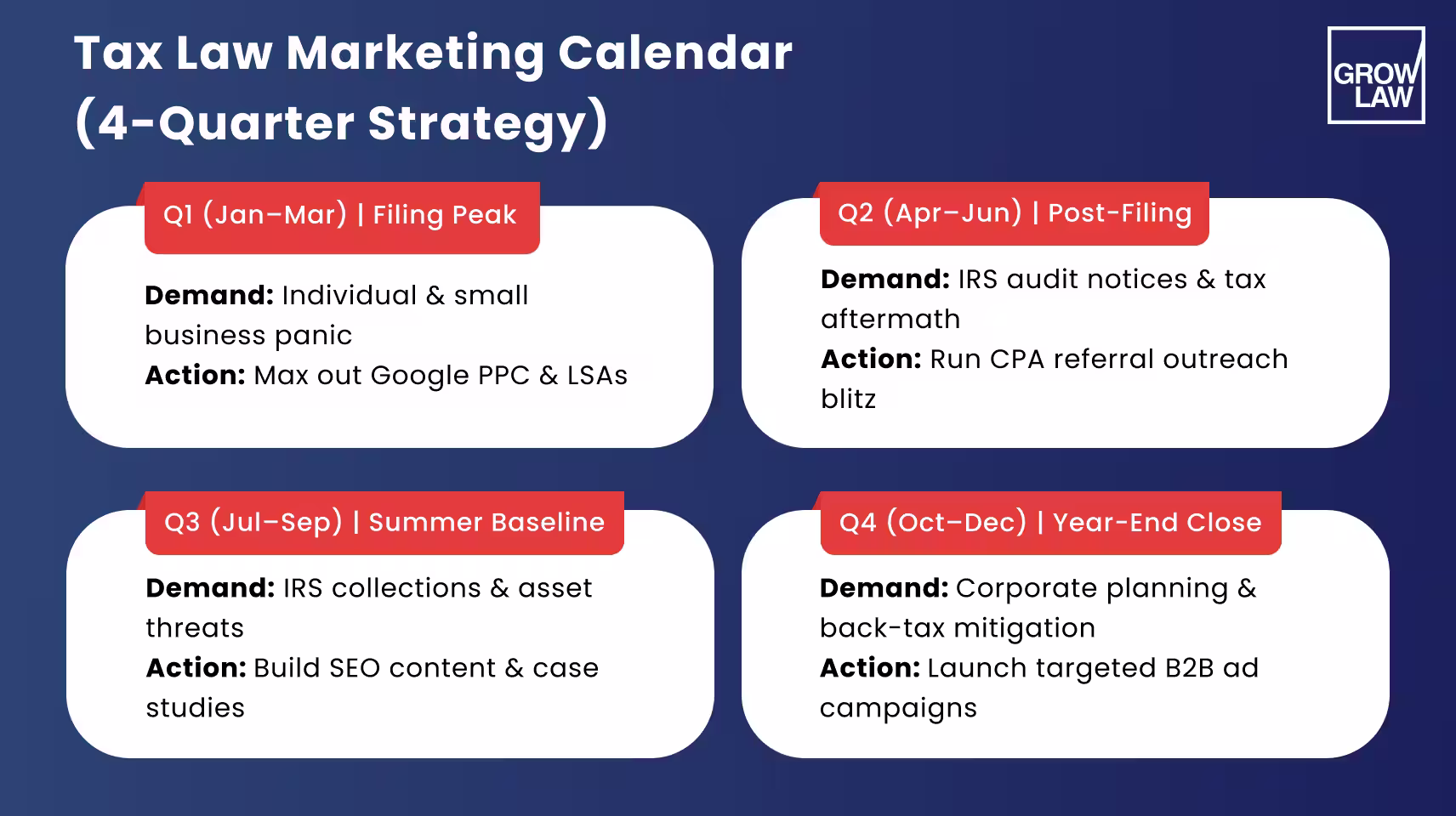 Tax Law Marketing Calendar