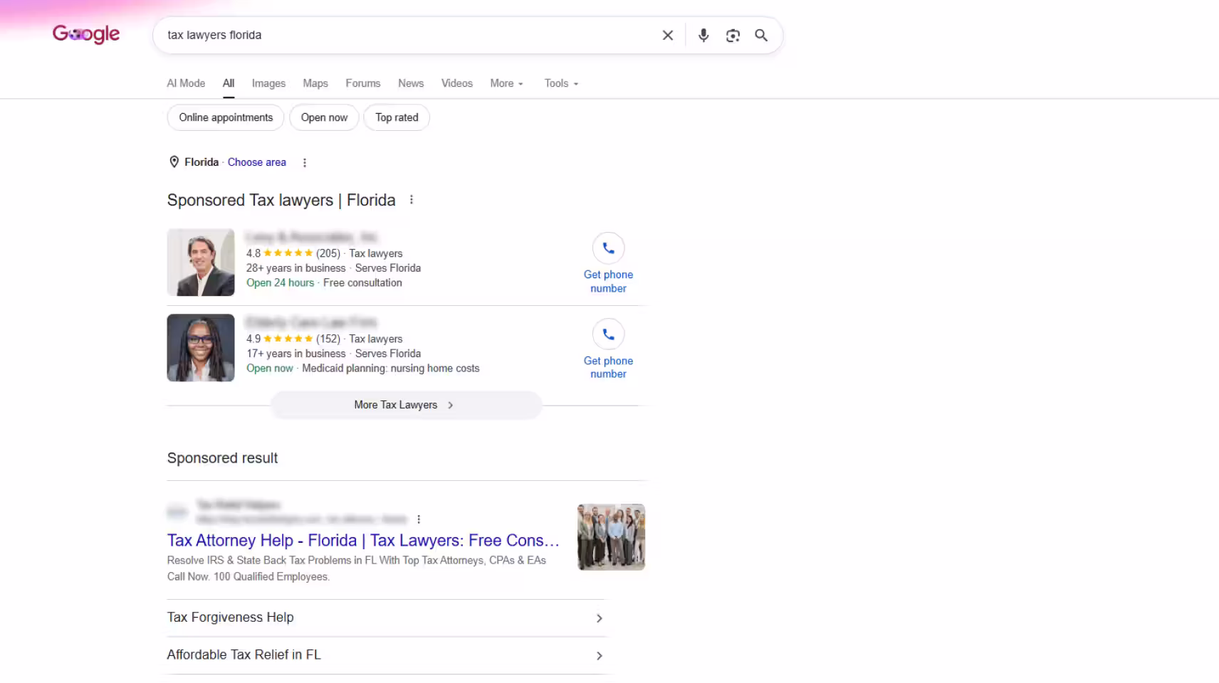 Tax law PPC advertising