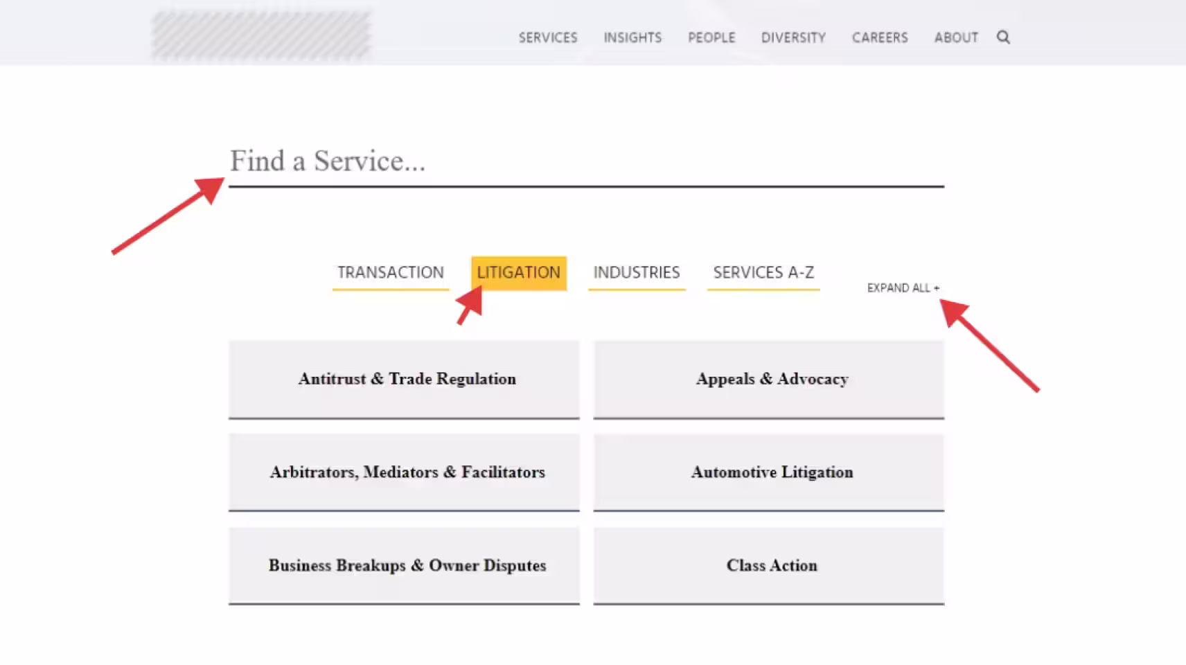 Navigation Civil Litigation Website