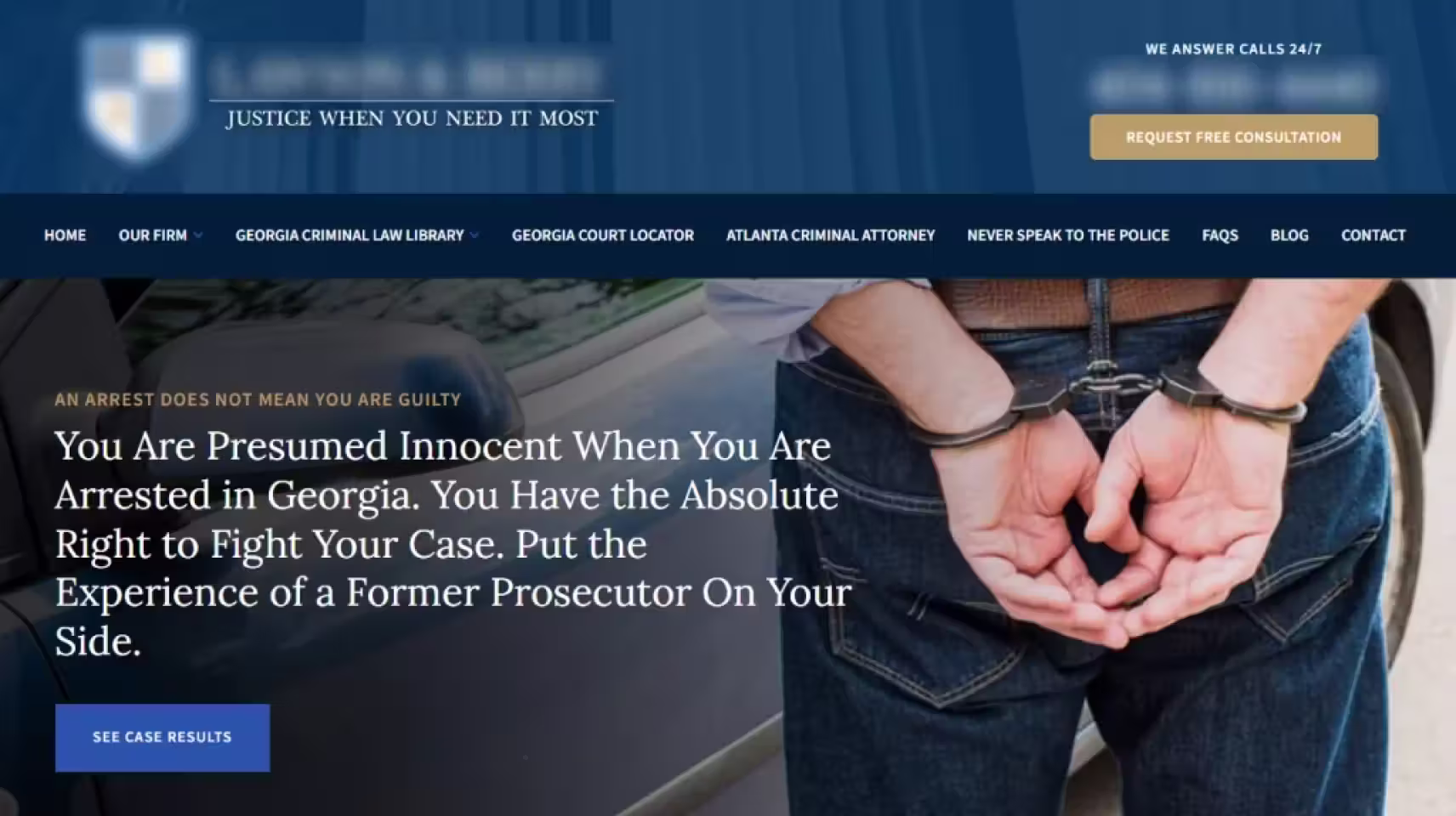 Landing Page for Criminal Defense