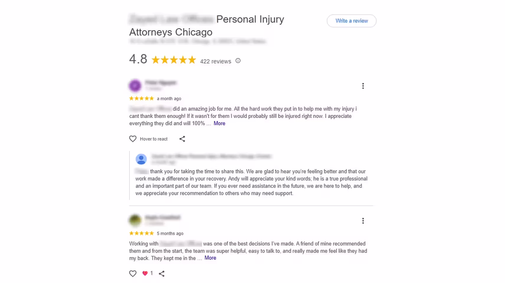 Reviews for Law Firms