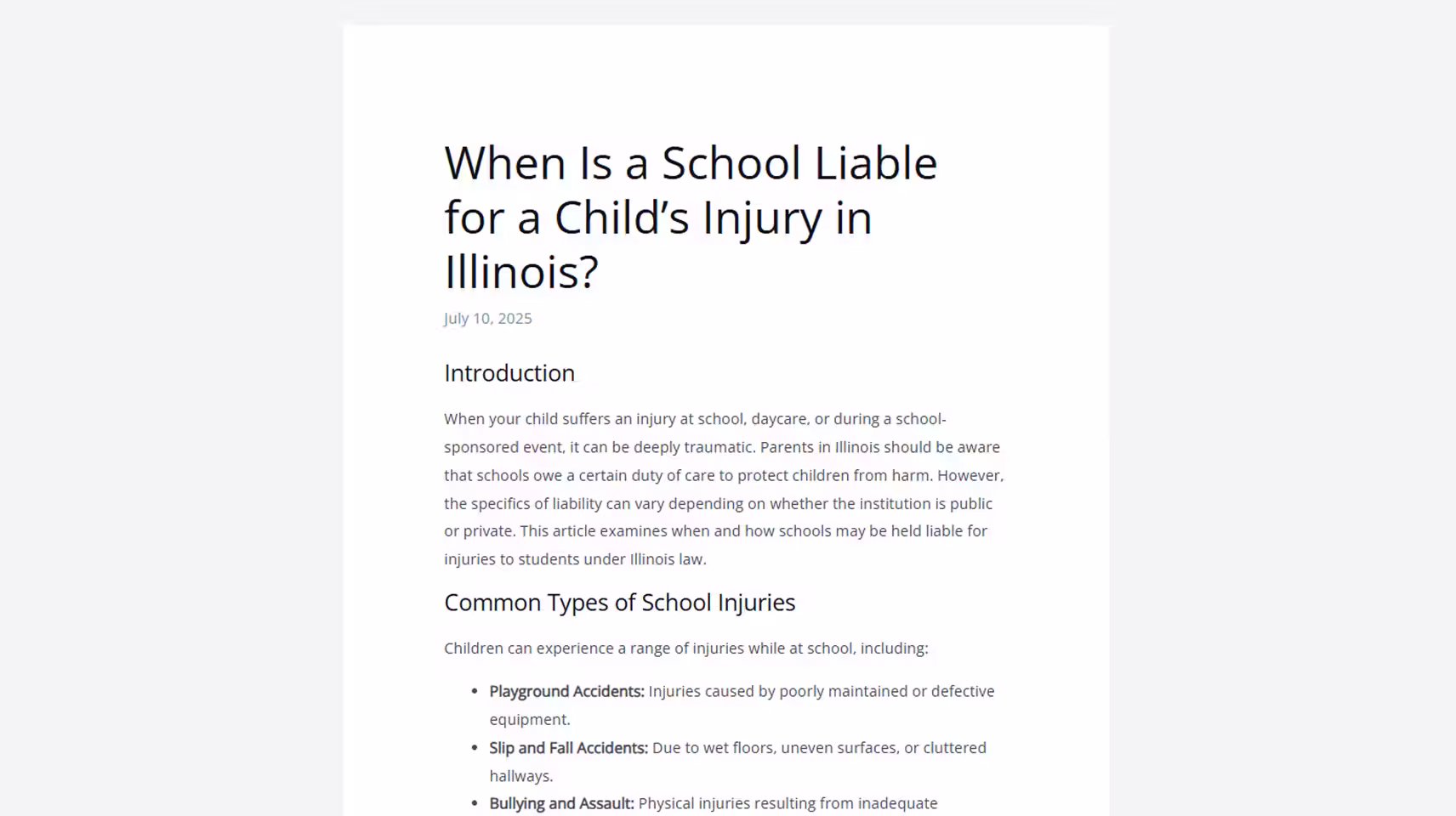 Workplace, Product, and Other Claims Blog Topic