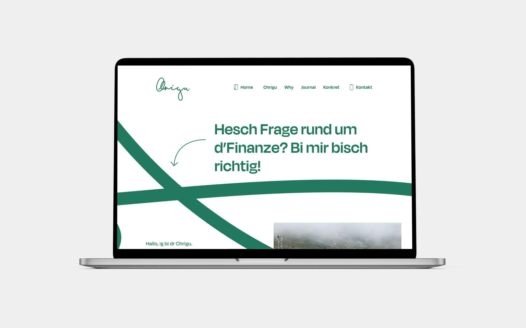 Laptop mit der Visualisierung der Website für Christian Schaad, Tätig in der Finanzdienstleistung