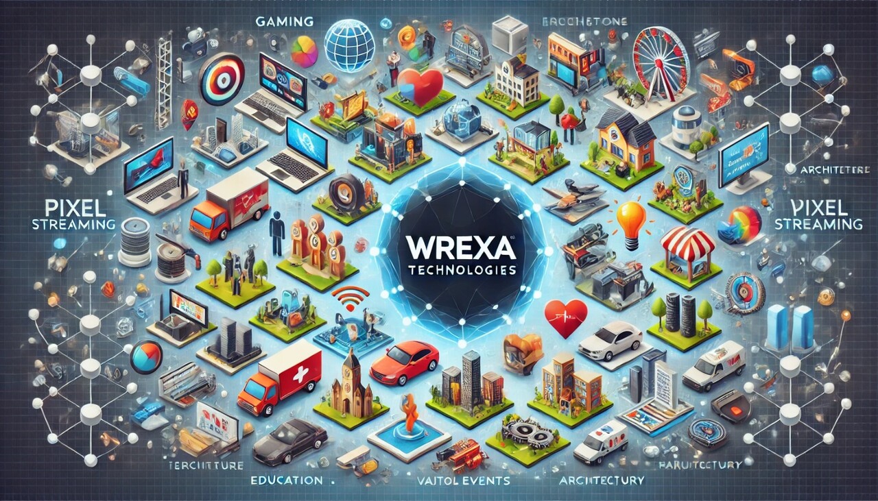 What industries can get benefitted by Pixel streaming services offered by Wrexa?