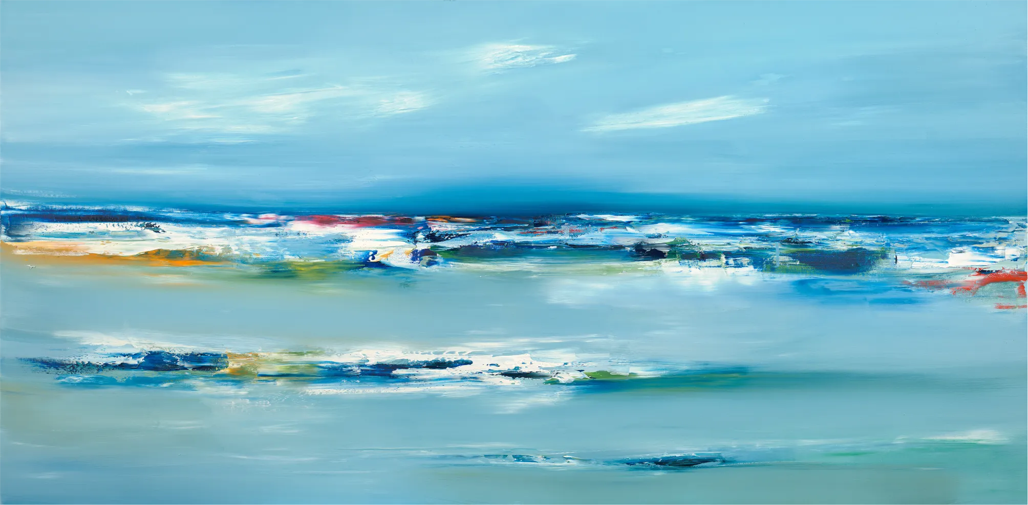 SUMMER SEAS SHERKIN, 2019, oil on canvas, 60 x 120 cm