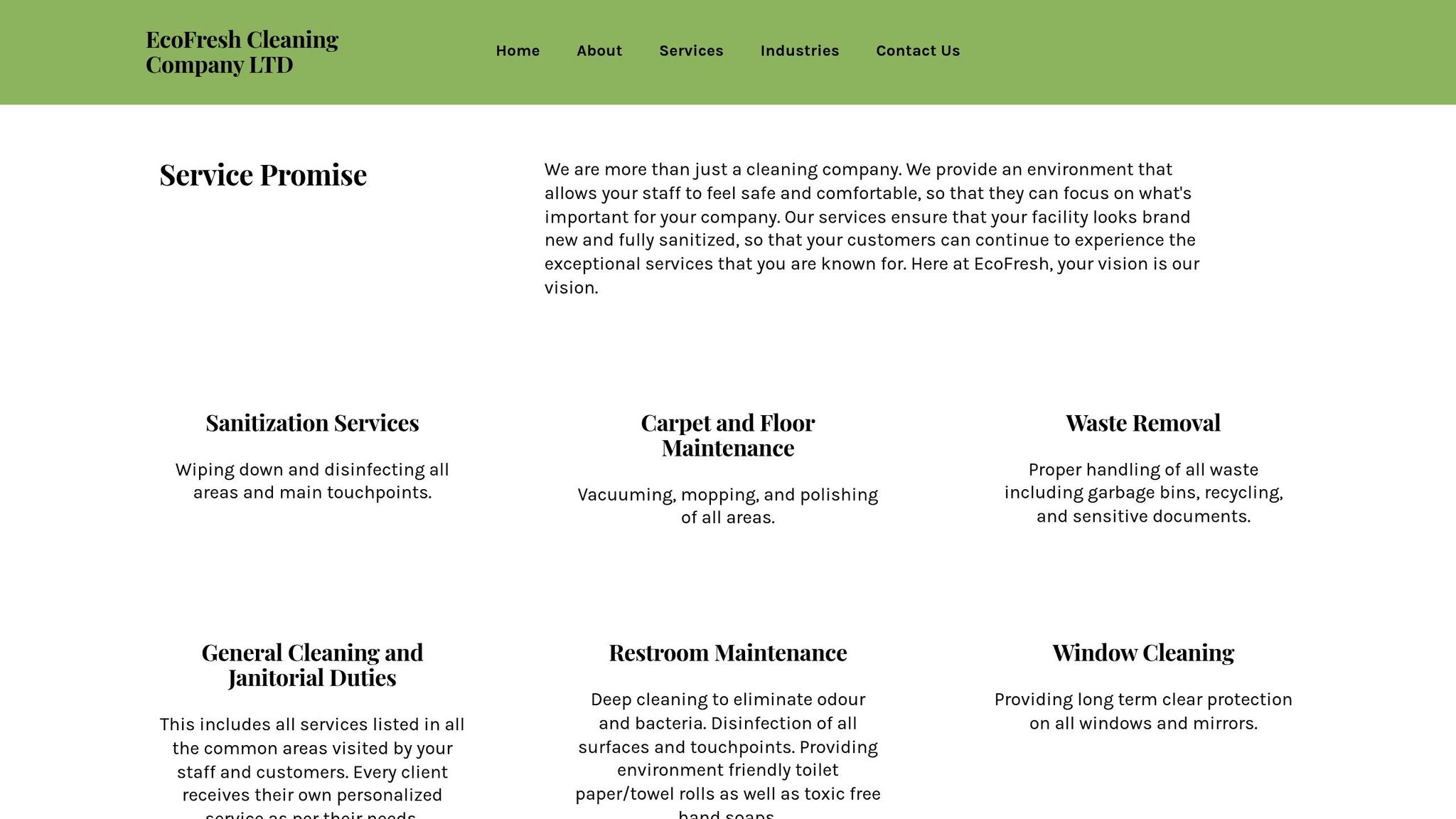 EcoFresh Cleaning Services
