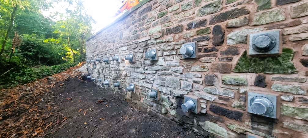 retaining wall strengthening works