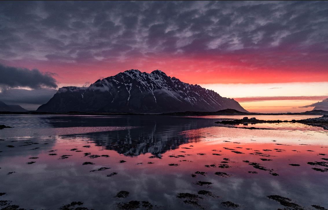 Pretty sunset in northern norway