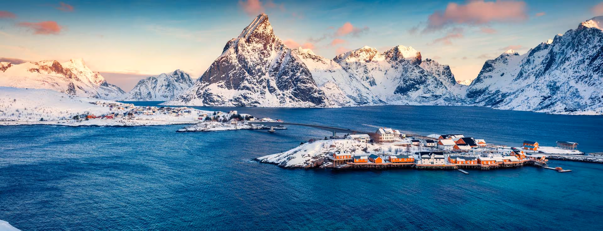 snowey mountains in northern norway