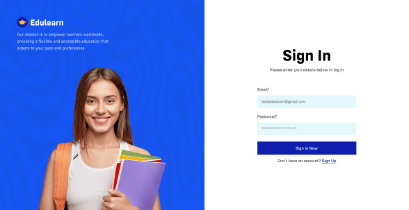 Sign in page image