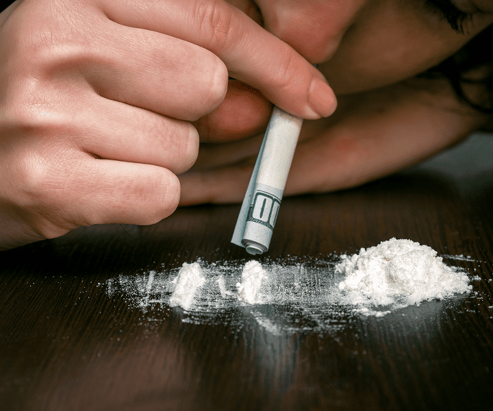 Man taking cocaine