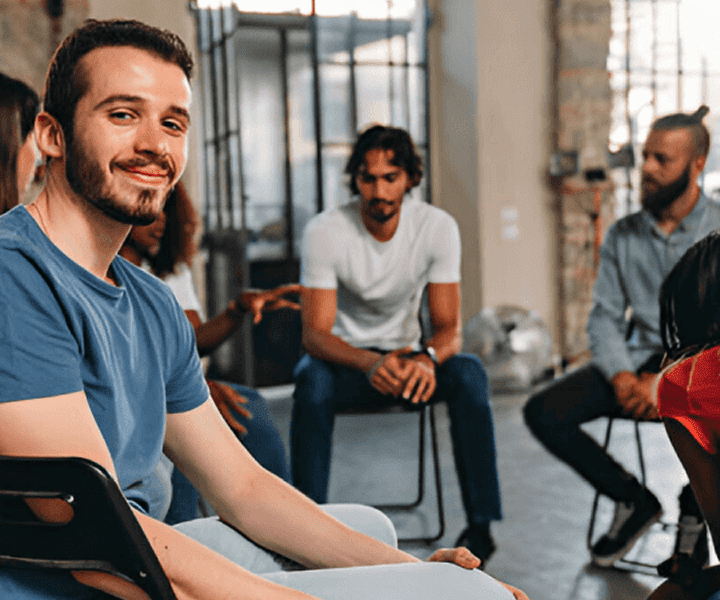 A group of people having a session