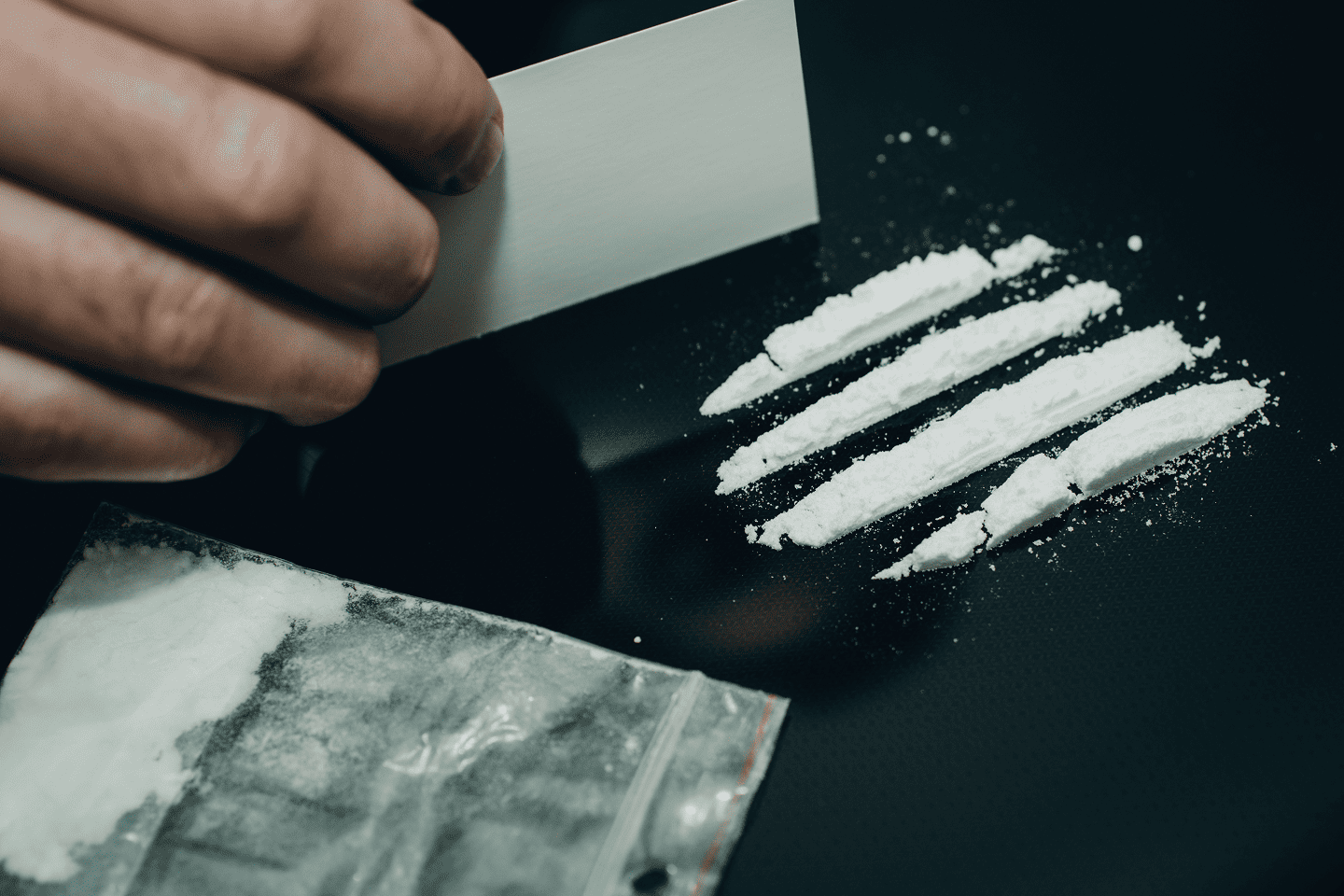 Man taking cocaine