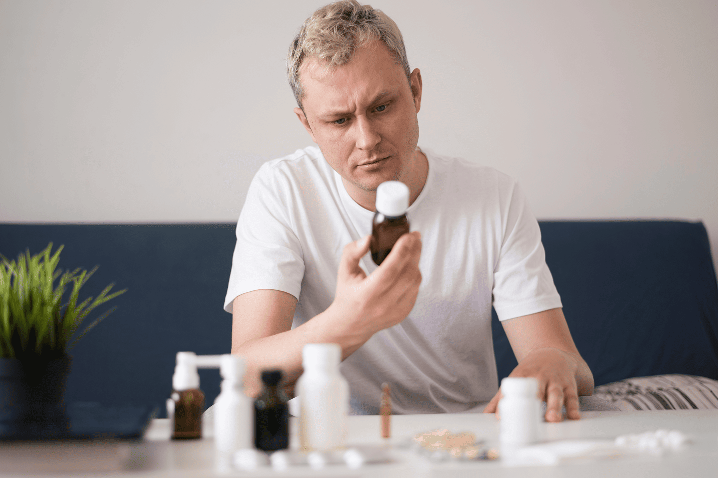 Man taking stimulants