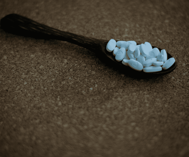 A spoon with the Valium