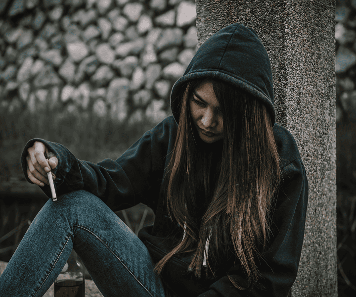 Desperate young lady
