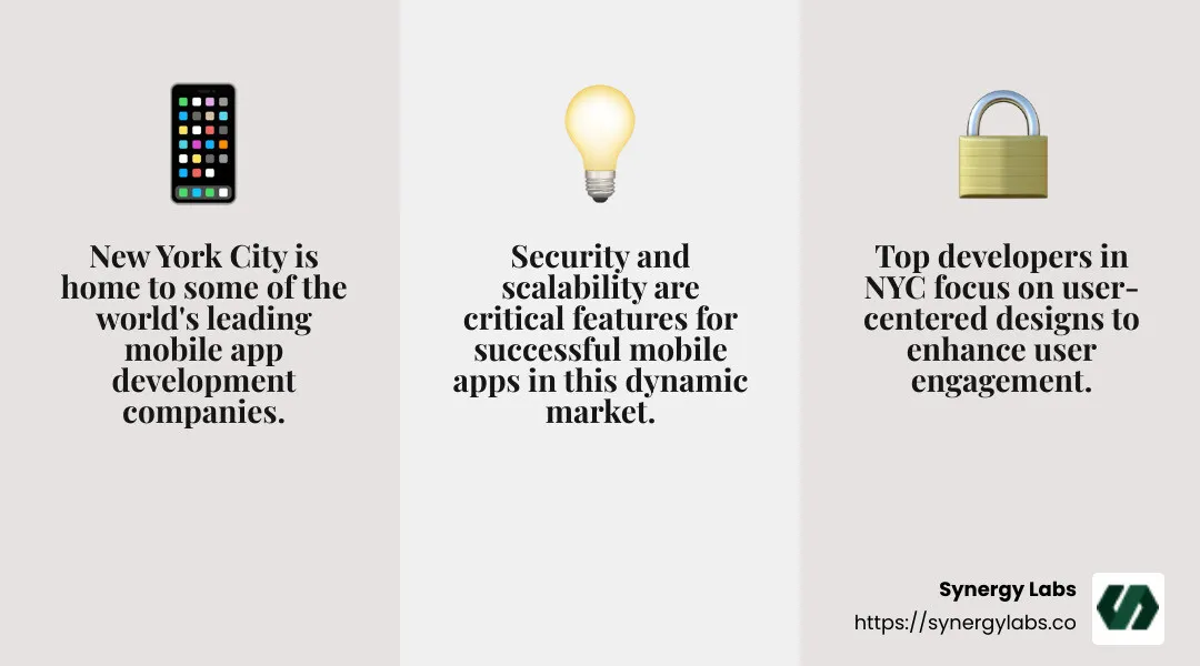Top 10 Mobile App Development Companies in New York Infographic - top 10 mobile app development in new york infographic 3_facts_emoji_grey