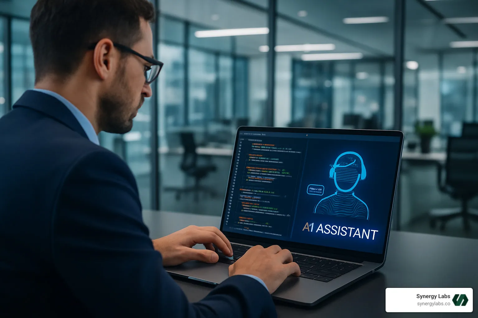 person coding with AI assistant - Vibe Coding person coding with AI assistant - Vibe Coding