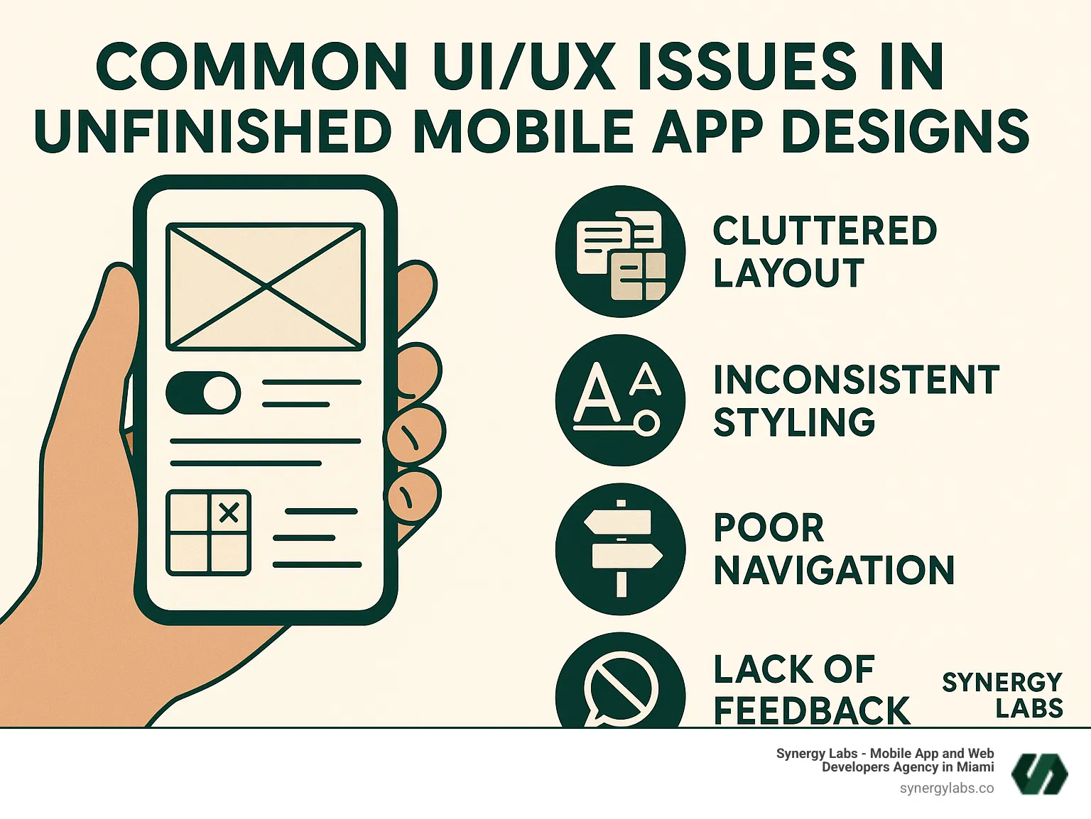 Infographic showing the timeline of user abandonment in unfinished mobile apps, highlighting critical drop-off points at first launch, day 3, and day 7, with corresponding UI/UX issues that cause each abandonment phase - Common UI/UX issues in unfinished mobile app designs infographic Infographic showing the timeline of user abandonment in unfinished mobile apps, highlighting critical drop-off points at first launch, day 3, and day 7, with corresponding UI/UX issues that cause each abandonment phase - Common UI/UX issues in unfinished mobile app designs infographic