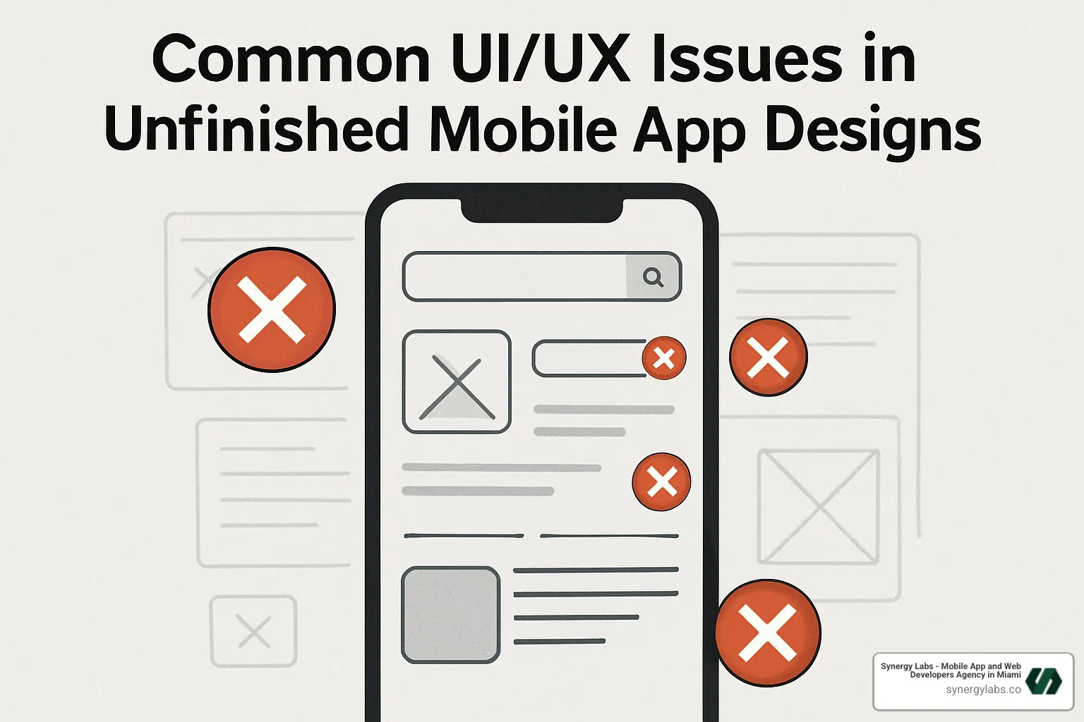 Before and after comparison showing improved visual hierarchy - Common UI/UX issues in unfinished mobile app designs Before and after comparison showing improved visual hierarchy - Common UI/UX issues in unfinished mobile app designs