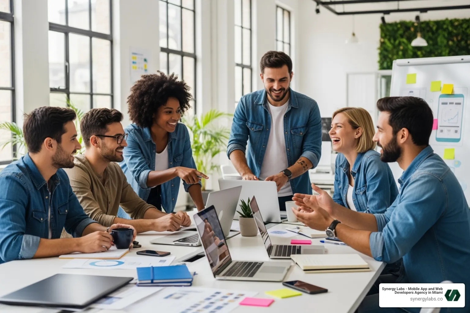 of a team collaborating in a relaxed, modern environment - Cost advantages of Phoenix vs Silicon Valley for Mobile Dev Companies of a team collaborating in a relaxed, modern environment - Cost advantages of Phoenix vs Silicon Valley for Mobile Dev Companies