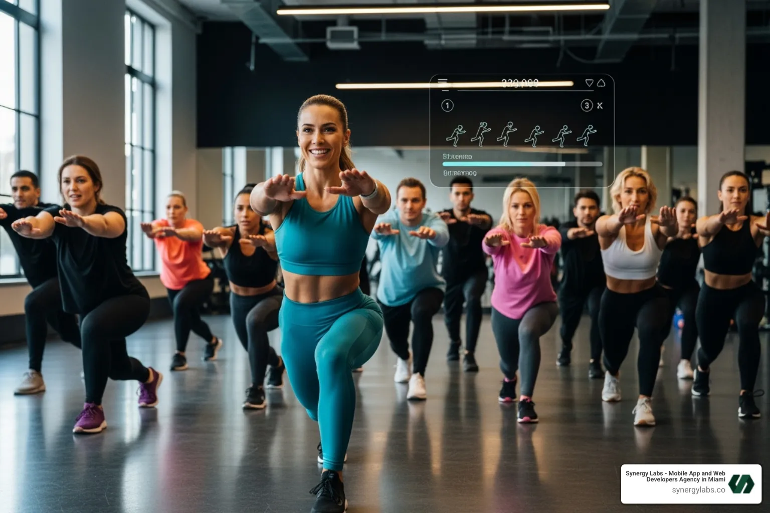Fitness influencer leading a workout class through the Playbook app - Top 5 Influencer-Founded Apps and What Startups Can Learn Fitness influencer leading a workout class through the Playbook app - Top 5 Influencer-Founded Apps and What Startups Can Learn