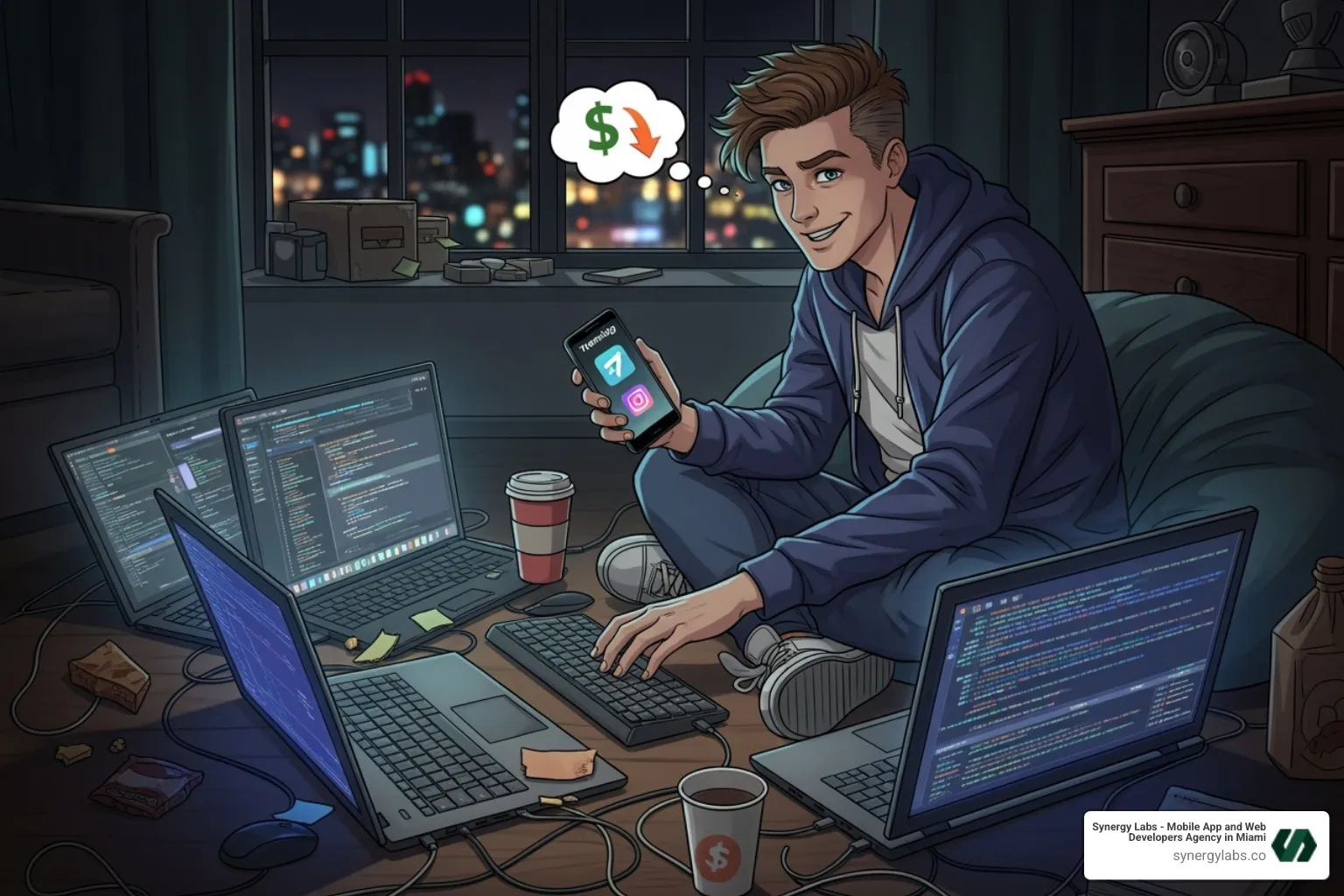 AI interface assisting with code or marketing copy - How Influencers Like Nikita Bier Launch Viral Apps on a Budget
