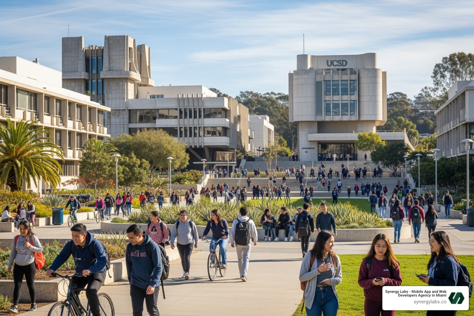 UC San Diego campus with students and modern buildings - Why San Diego Is Emerging as a Hub for App Dev + AI Innovation in 2025