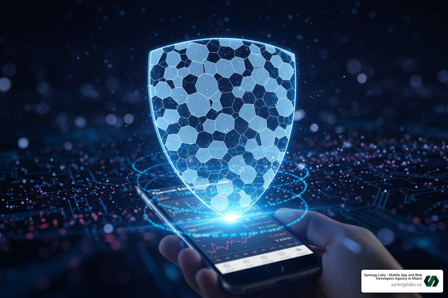 Security shield protecting a mobile app - Chicago’s Competitive Edge: Building Secure Enterprise Apps in the Midwes