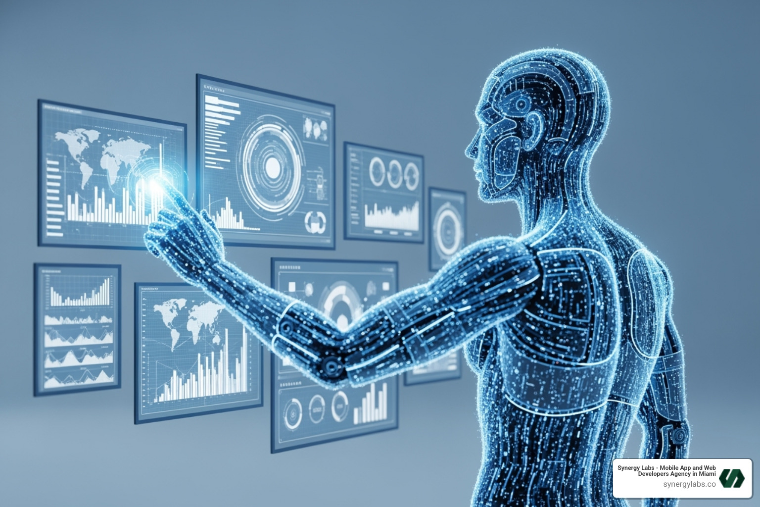 An AI agent working autonomously, interacting with various digital tools - Top GPT Wrapper Use Cases for Business Automation in 2025