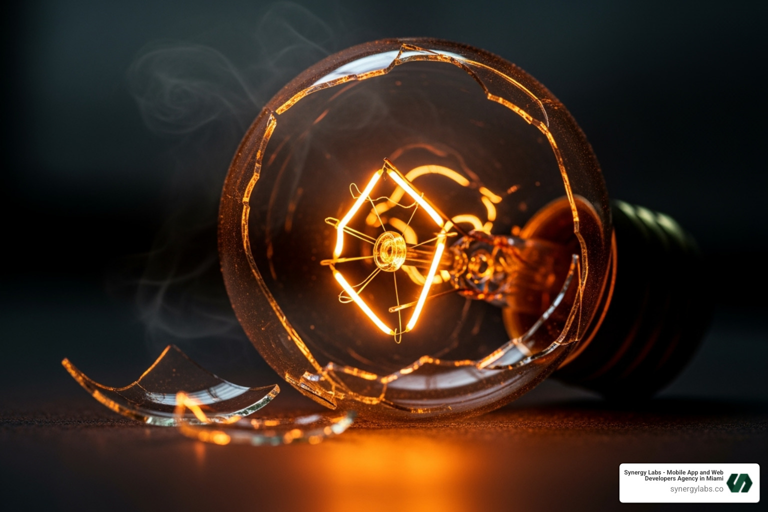 broken lightbulb glowing - Great Products Start as Broken Features: The AI Fix Behind WisprFlow’s Success