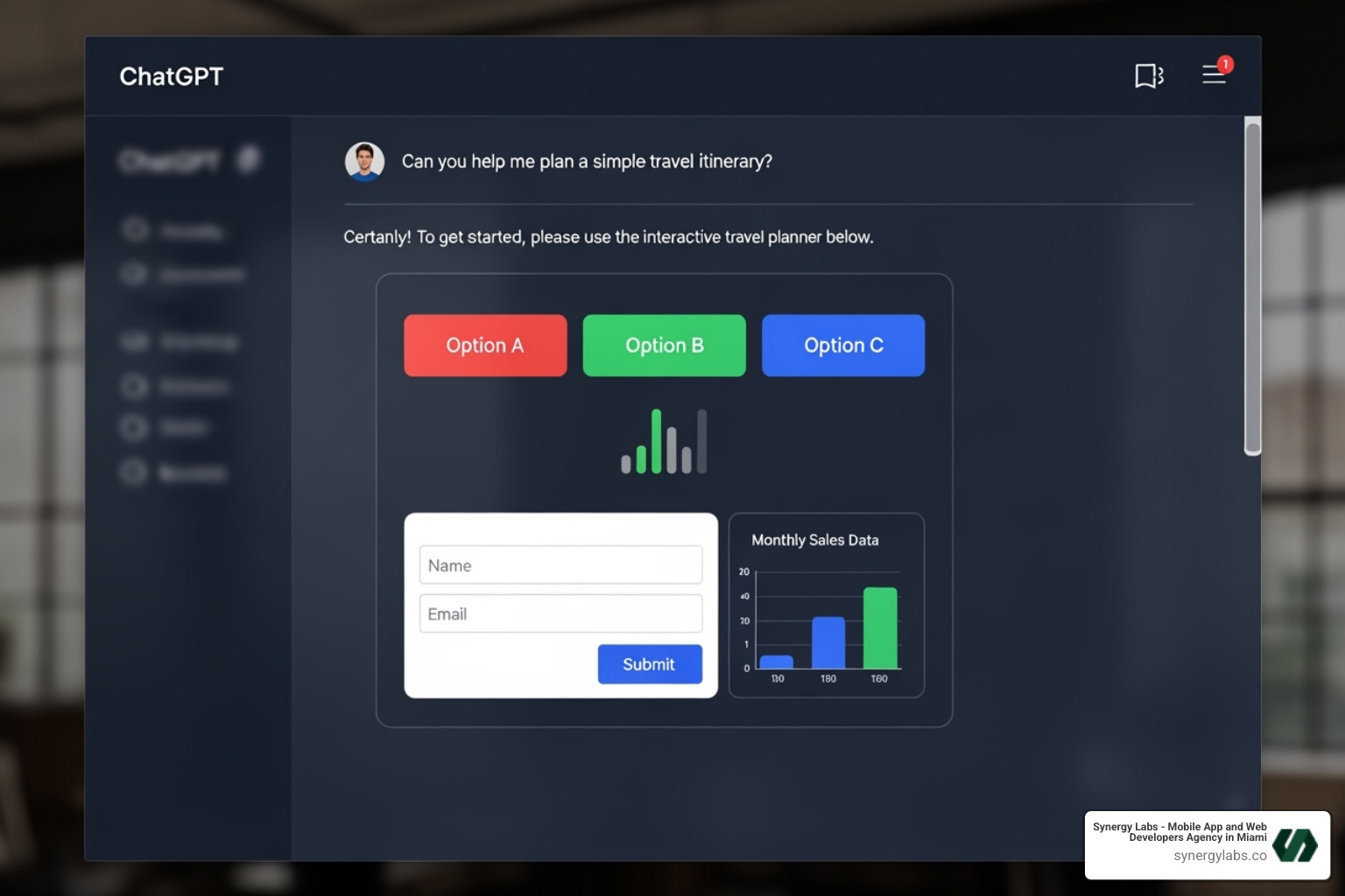 an interactive app showing a dynamic UI within ChatGPT - Building with Apps SDK: How OpenAI Is Opening ChatGPT to All Developers