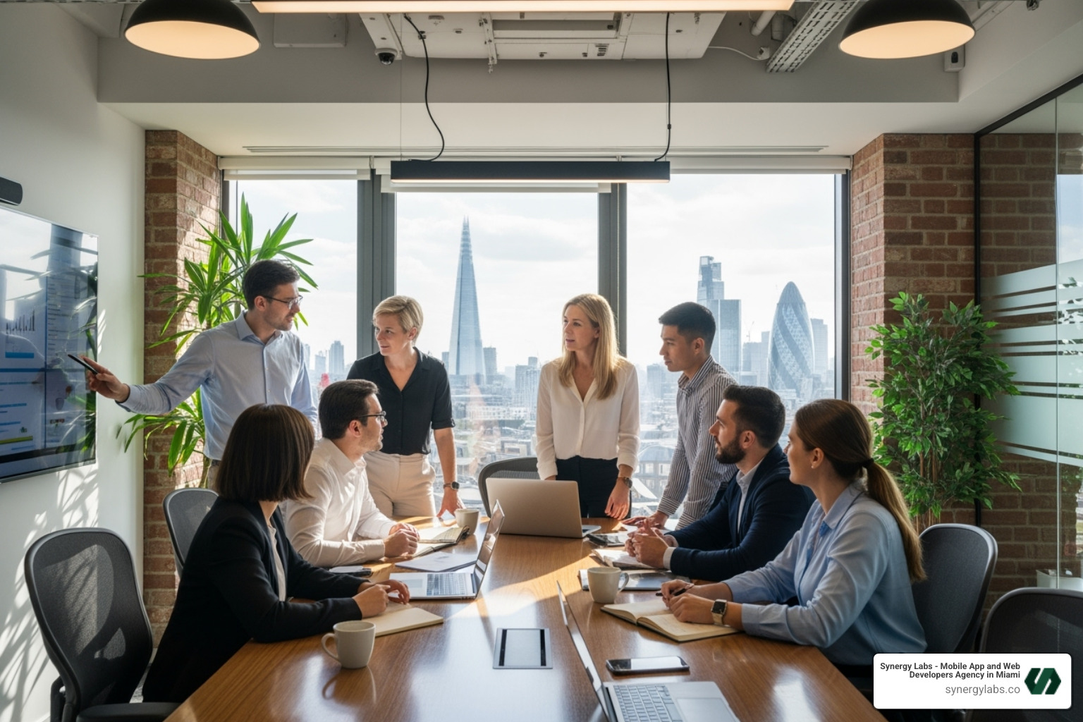 A diverse team collaborating in a modern London office space - London mobile app development, UK custom app agency, European app development London, London digital product agency, London tech hub A diverse team collaborating in a modern London office space - London mobile app development, UK custom app agency, European app development London, London digital product agency, London tech hub