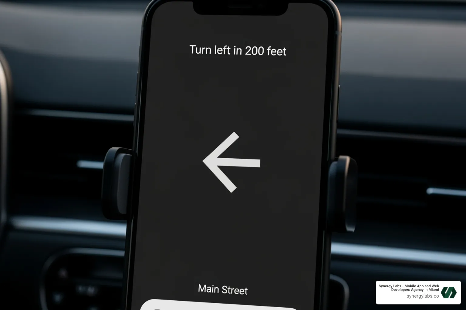 A phone displaying a minimalist, monochrome navigation interface on its Always-On Display, showing only essential turn-by-turn directions and an arrow - Android 17's "Min Mode": The New Front Door for Glanceable Apps A phone displaying a minimalist, monochrome navigation interface on its Always-On Display, showing only essential turn-by-turn directions and an arrow - Android 17's "Min Mode": The New Front Door for Glanceable Apps