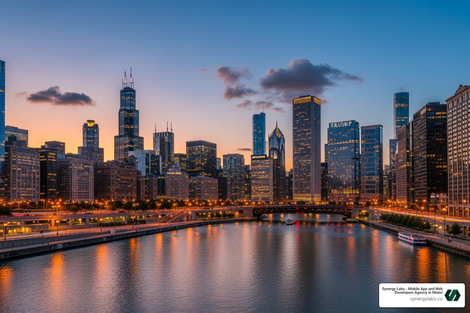 Chicago skyline at dusk - Mobile App Development Agency Chicago: The Complete Buyer’s Guide