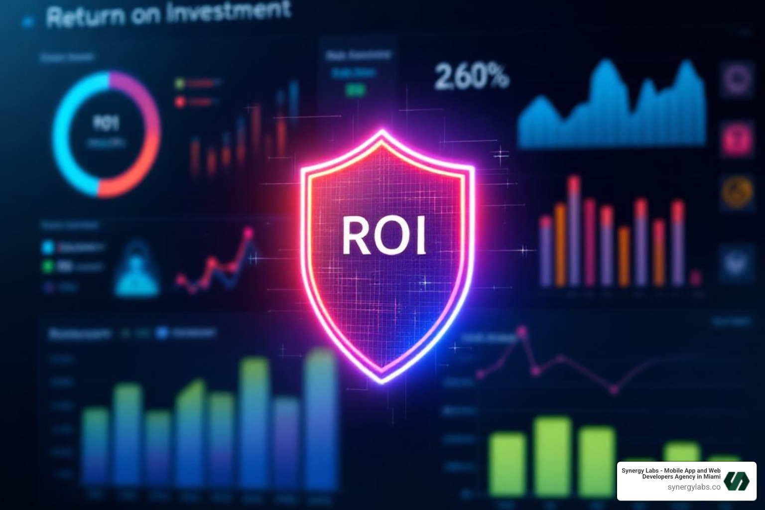 Dashboard showing ROI metrics and security shield - Top GPT Wrapper Use Cases for Business Automation in 2026