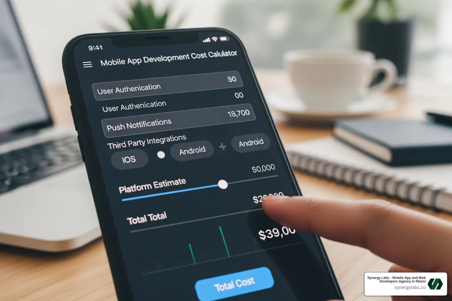 person using an app cost calculator on a tablet - From Budgeting to Launch: How to Use a Mobile App Development Cost Calculator person using an app cost calculator on a tablet - From Budgeting to Launch: How to Use a Mobile App Development Cost Calculator