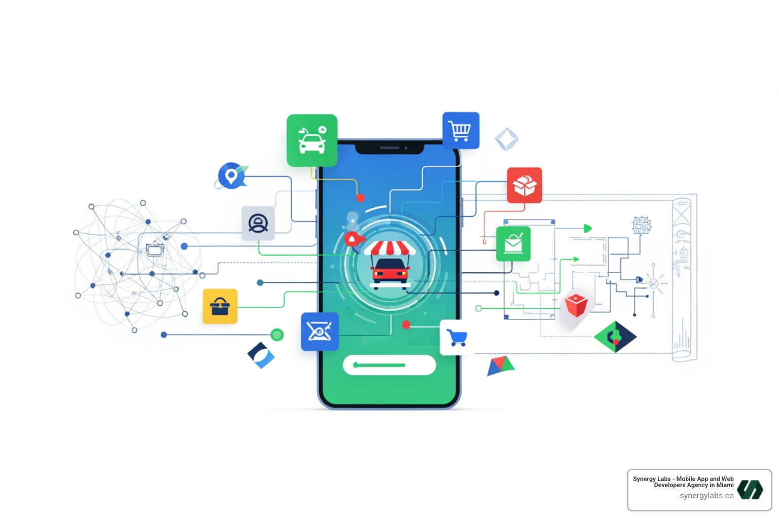 Developer's desk with code on the screen, showing a roadmap with key milestones - On-Demand App Development: A Roadmap for Building Scalable Marketplaces