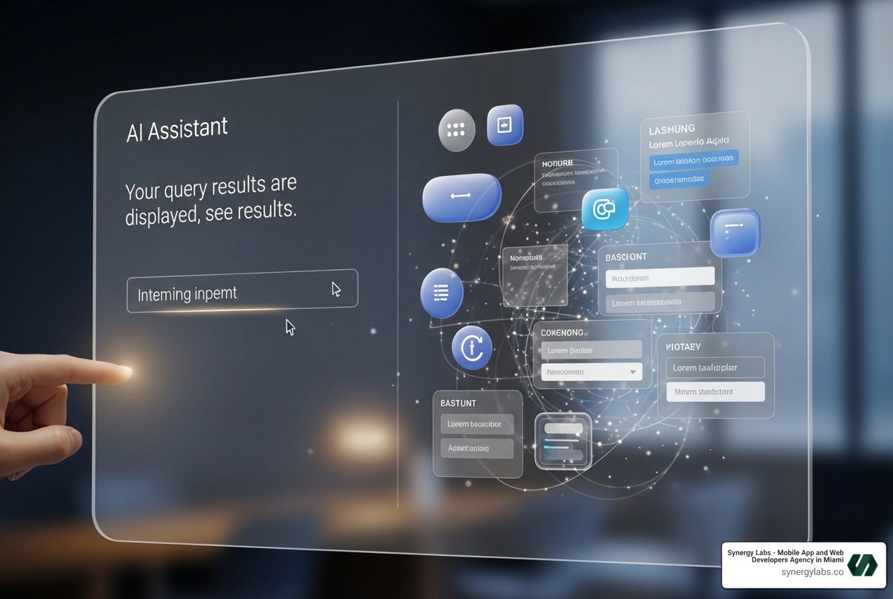AI assistant generating UI components from a text prompt - Design-Focused Development Platforms in 2026