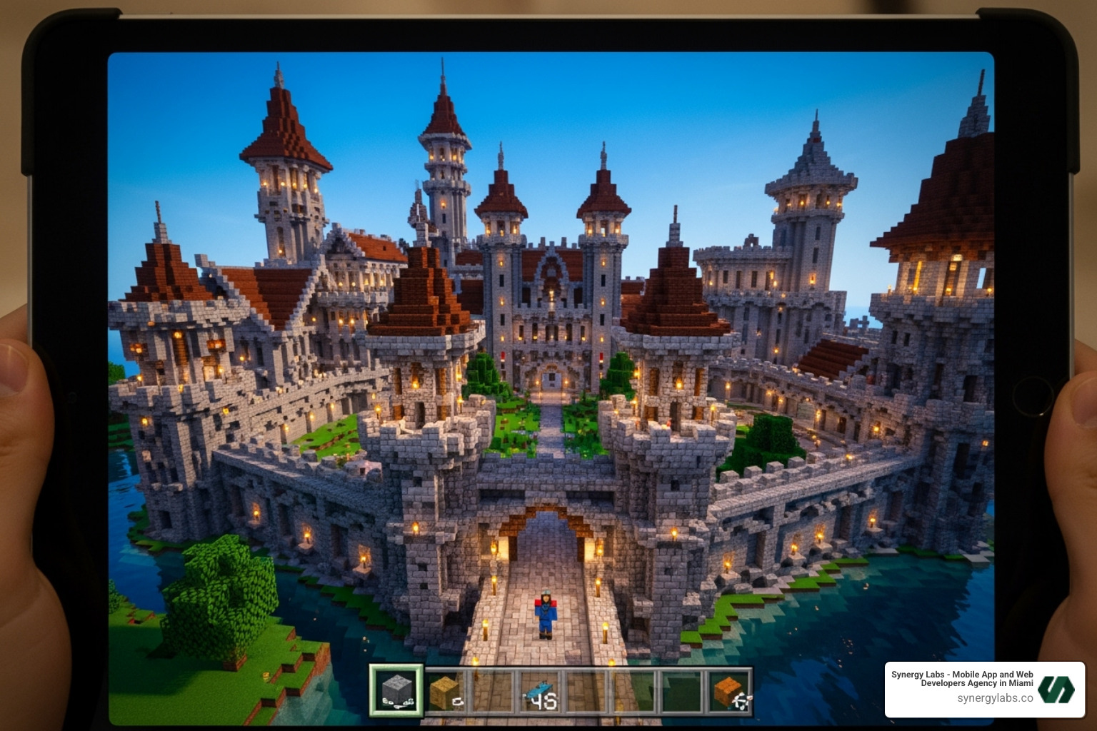 complex creation in a sandbox game on an iPad - Top Apple Apps Paid