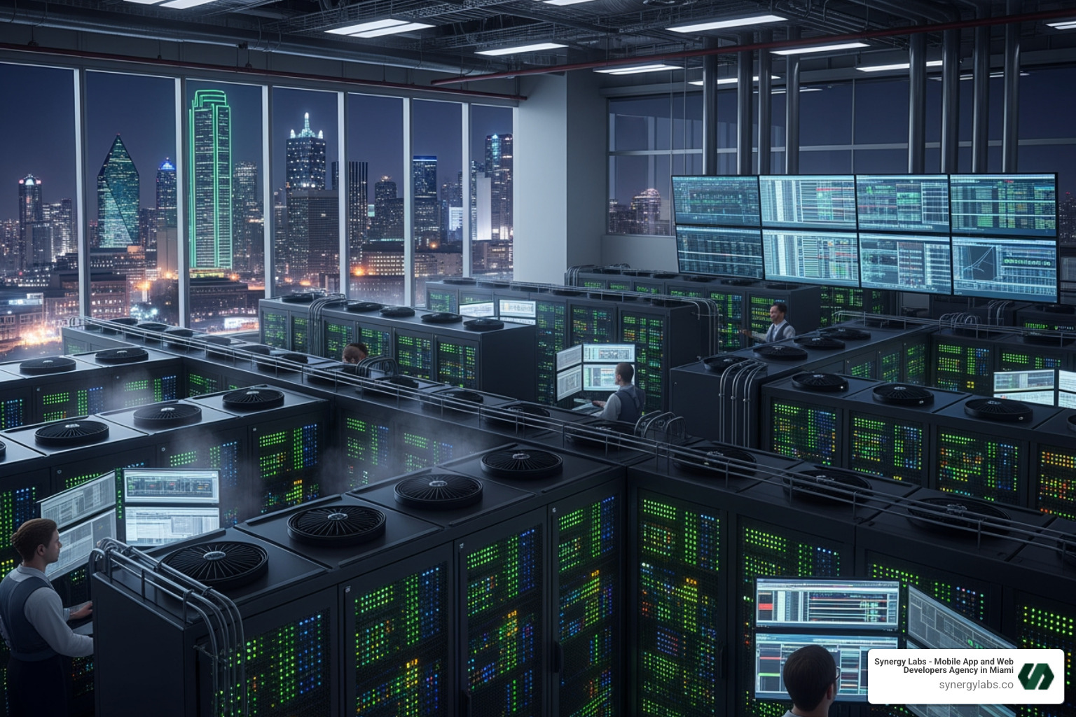 High-tech Dallas data center representing the region's robust digital infrastructure - AI Strategy for Dallas Enterprises High-tech Dallas data center representing the region's robust digital infrastructure - AI Strategy for Dallas Enterprises