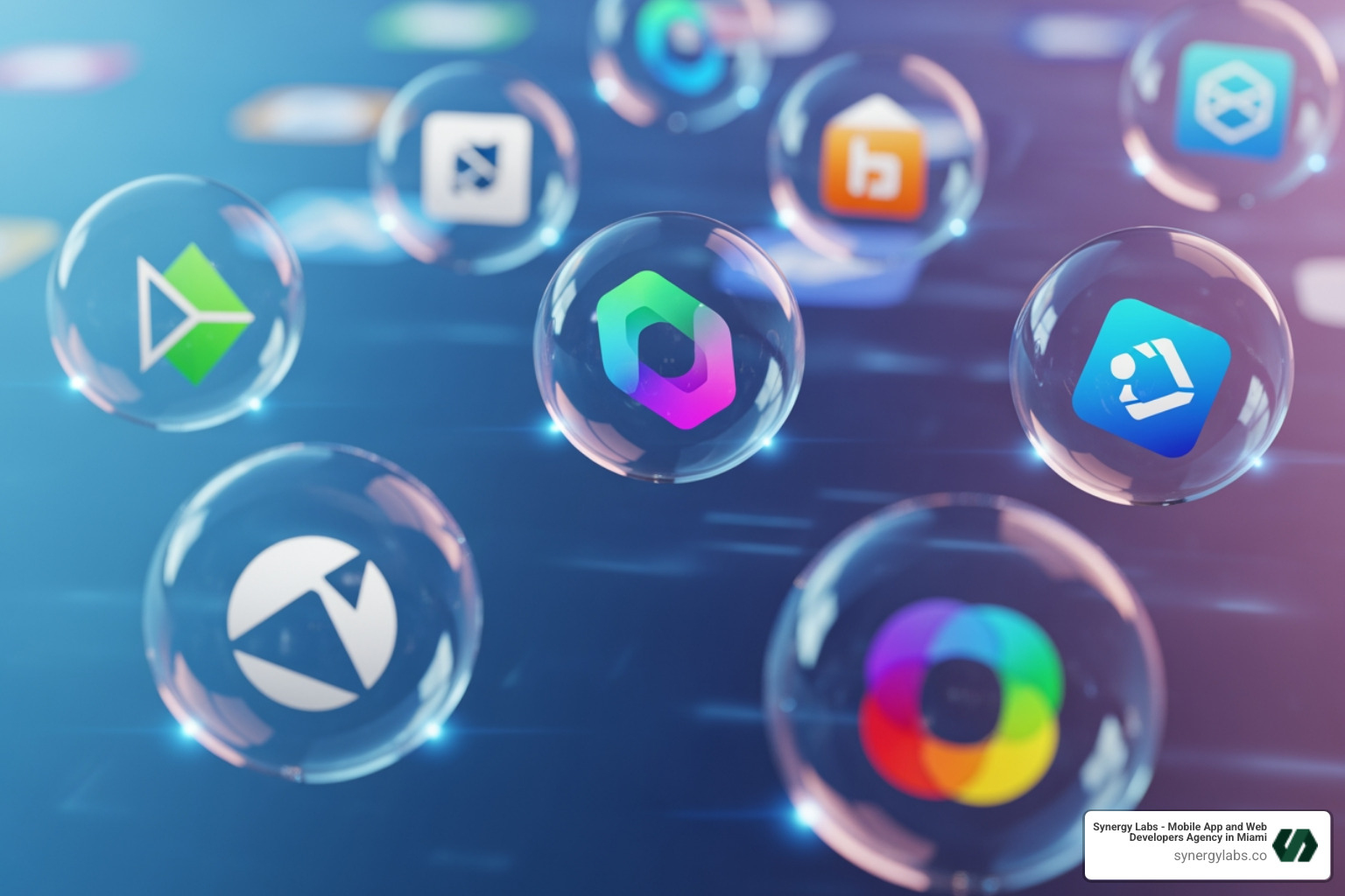 Illustration of iOS sandboxing with apps contained in separate, secure bubbles - best free virus protection for iphone Illustration of iOS sandboxing with apps contained in separate, secure bubbles - best free virus protection for iphone