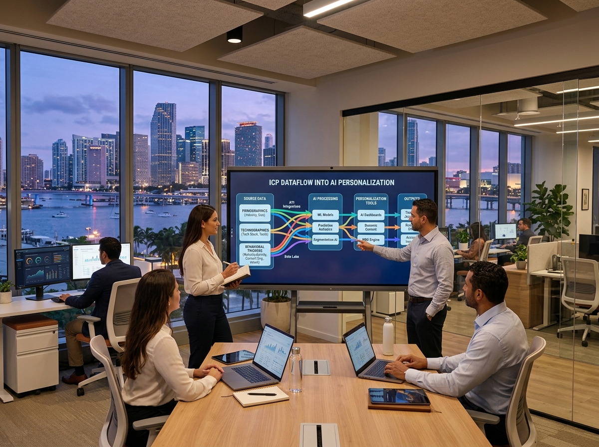Digital content ecosystem showing the flow of ICP data into AI-driven personalization - Enterprise-Focused Content Digital content ecosystem showing the flow of ICP data into AI-driven personalization - Enterprise-Focused Content